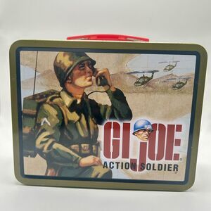G.I. Joe Action Marine Tin Lunchbox with Sealed Cookies Helicopter 1999 Hasbro
